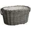vidaXL Firewood Basket with Carrying Handles 23.6"x15.7"x11" Gray Willow