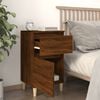 vidaXL Bedside Cabinet Set of 2 Brown Oak Engineered wood Standard