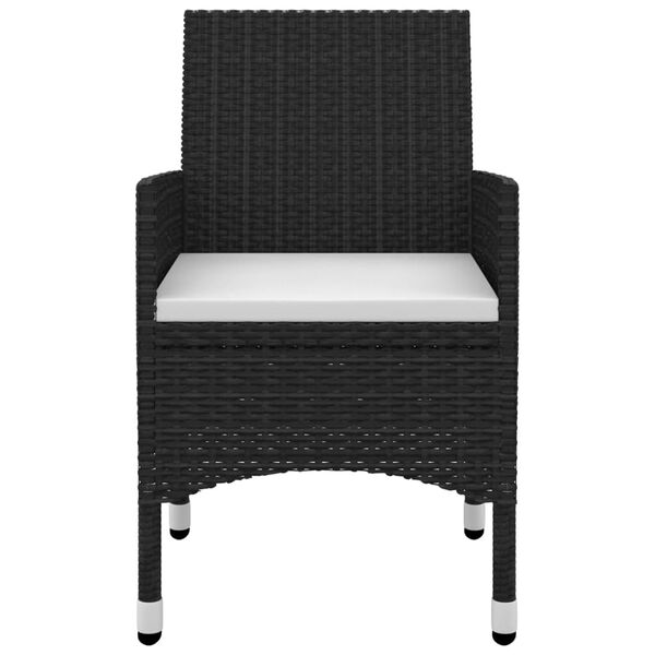 vidaXL Garden Dining Set Black PE rattan Medium Garden Dining Set