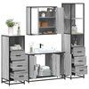 vidaXL Bathroom Furniture Set Grey sonoma Engineered wood, metal Standard