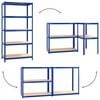 vidaXL 5-Layer Shelves 4 pcs Blue Steel&Engineered Wood