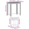vidaXL Garden Bar Set Grey PE rattan, Powder-Coated Steel