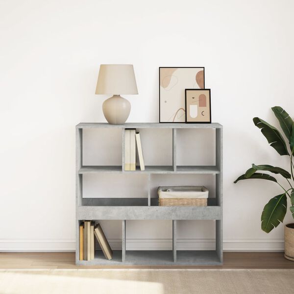 vidaXL Book Cabinet Concrete Grey Engineered Wood