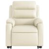 vidaXL Stand up Massage Recliner Chair Cream Faux Leather