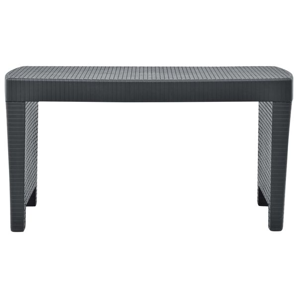 vidaXL 3 Piece Patio Lounge Set Plastic Anthracite