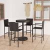vidaXL Garden Bar Set Black PE Rattan, Powder-Coated Steel Standard