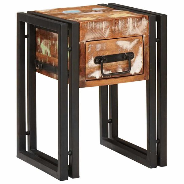 vidaXL End Table 11.81 x 11.81 x 15.75 in Solid Reclaim Wood