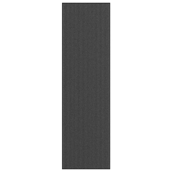 vidaXL Doormat Stripe black and grey Polypropylene and PVC 45.3 x 157.5 in