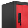 vidaXL Locker Cabinet Anthracite and Red Steel Large Locks