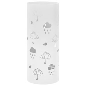 vidaXL Umbrella Stand White Powder-coated steel Medium Decorative Inlays