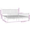 vidaXL Bed Frame Black Powder-Coated Steel King Bed Frame Rectangular