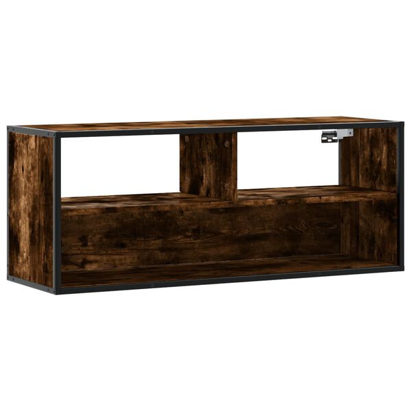 vidaXL TV Cabinet Smoked Oak Engineered wood, Metal Medium Modern