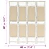 vidaXL 4-Panel Room Divider Cream 55.1x65.0" Fabric