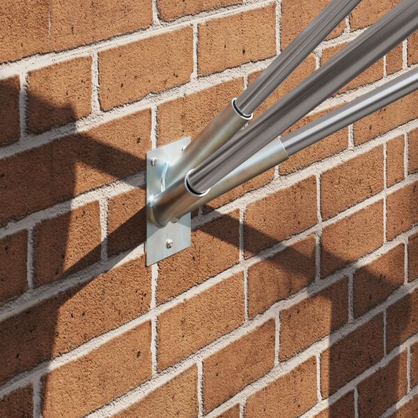 vidaXL Flag Pole Holder Silver 10.5 x 7.5 cm Steel