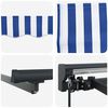 vidaXL Retractable Awning Manual Blue and White 157.48 x 118.11 in