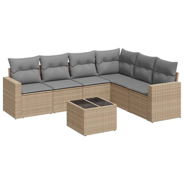 vidaXL Garden Sofa Set Beige and Light Grey