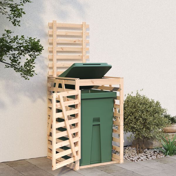 vidaXL Wheelie Bin Storage 33.1x35.4x50.6" Solid Wood Pine