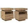 vidaXL Bedside Cabinet Set of 2 Artisan oak Engineered wood Medium