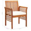 vidaXL Outdoor Dining Set Brown frame, cream cushions Solid Acacia Wood