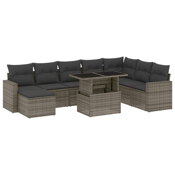 vidaXL Garden Sofa Set Grey
