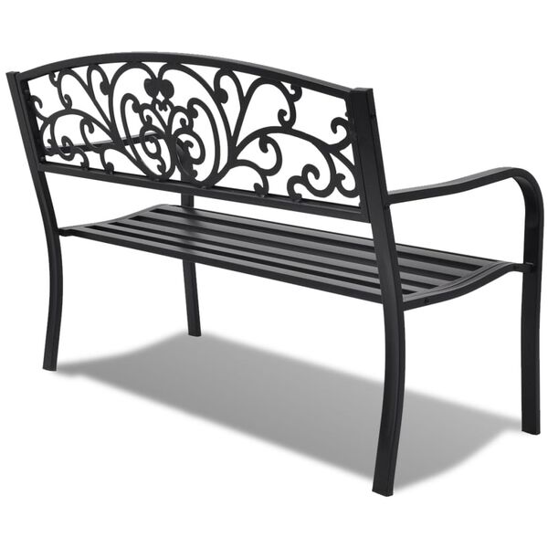 vidaXL Patio Bench 50" Cast Iron Black