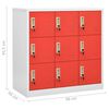 vidaXL Locker Cabinet Set of 2 Light grey, Red Steel Medium Locks