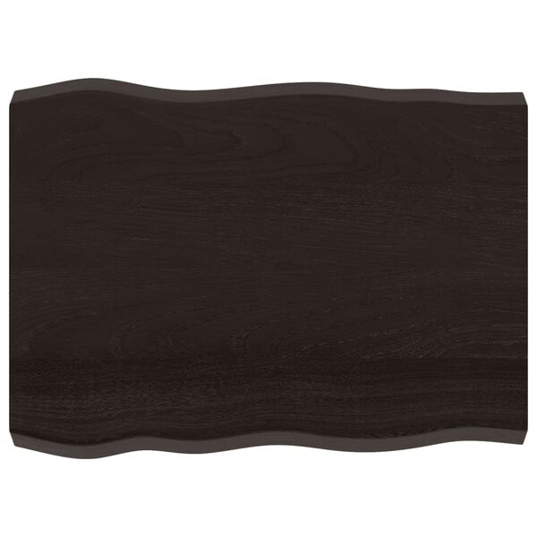 vidaXL Table Top Dark Brown Solid Oak Wood 31.5 x 23.6 in Durable