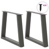 vitaXL Dining Table Leg Set of 2 Anthracite Powder-coated Steel Medium