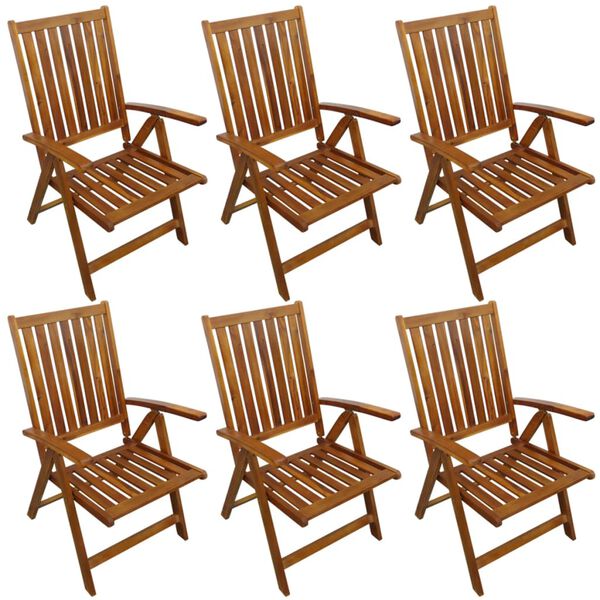 vidaXL Outdoor Dining Set Brown Solid Acacia Wood Medium Foldable