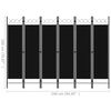 vidaXL 6-Panel Room Divider Black 94.5"x70.9"