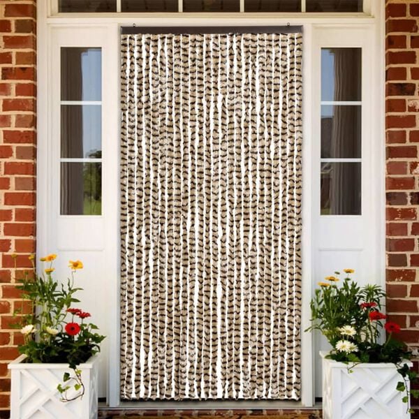 vidaXL Insect Curtain Beige and Brown 39.4x86.6" Chenille