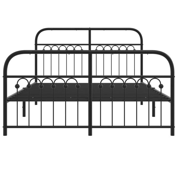 vidaXL Bed Frame Black Steel Full Bed Frame Rectangular Traditional