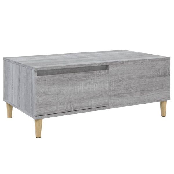 vidaXL Coffee Table Gray Sonoma Engineered wood, solid eucalyptus wood