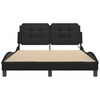 vidaXL Bed Frame with LED without Mattress "Zadar" Black 53.9"x74.8"