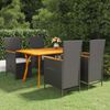 vidaXL 5 Piece Patio Dining Set Black