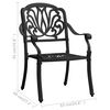 vidaXL Garden Chair Set of 2 Black Cast Aluminum Standard Durable