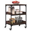 vidaXL Kitchen Trolley Brown Oak 23.6"x16.1"x31.7" Engineered Wood