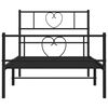 vidaXL Bed Frame Black Powder-Coated Steel Twin Bed Frame Rectangular
