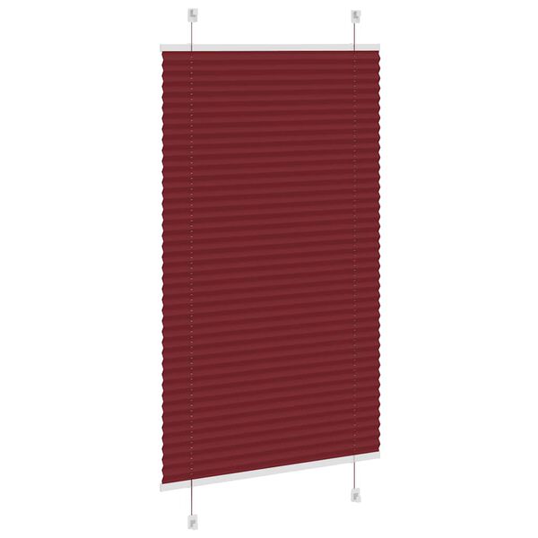 vidaXL Pleated Blind Bordeaux Red 100% Polyester 31.5 x 59.1 in