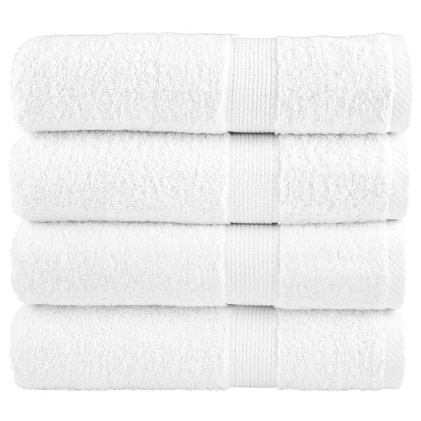 vidaXL Bath Towel Set of 4 White 100% Cotton 39.4 x 59.1 in Durable