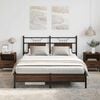 vidaXL Bed Frame without Mattress Brown Oak 59x78.7” King Size Engineered Wood