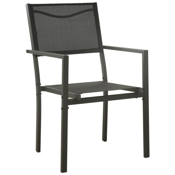 vidaXL Garden Chair Set of 4 Black and Anthracite