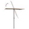 vidaXL Garden Parasol Taupe Polyester, Aluminum 70.9 x 43.3 in Rotatable