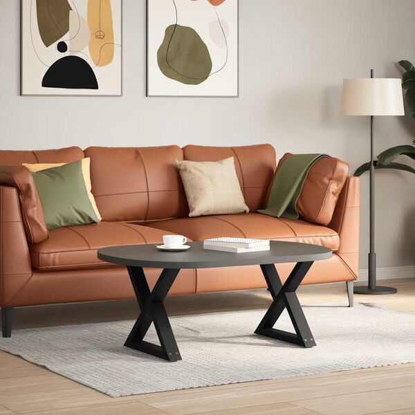 vidaXL Coffee Table Leg Black Powder-coated steel Medium Adjustable Feet