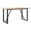 vidaXL Dining Table Natural wood and black steel
