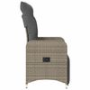 vidaXL Reclining Garden Chair Set of 2 Grey PE rattan, powder-coated steel