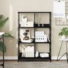 vidaXL Bookshelf Black Engineered wood Medium Bookshelf Rectangular