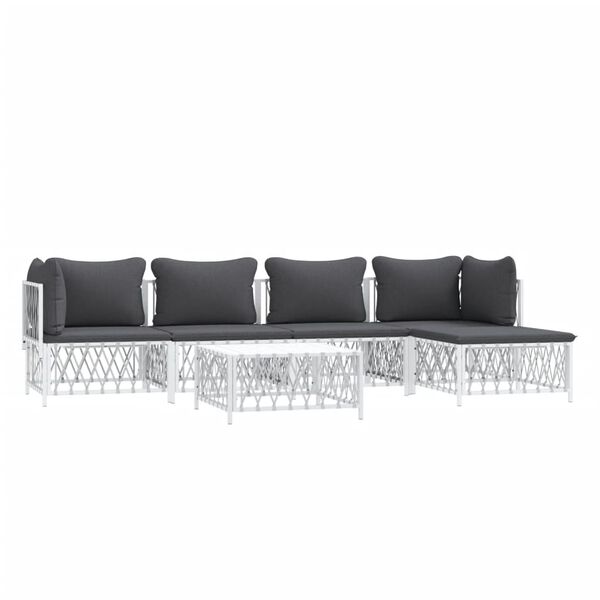 vidaXL Garden Lounge Set White, Dark Grey