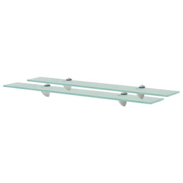 vidaXL Floating Shelf Set of 2 Clear Tempered safety glass, Zinc alloy