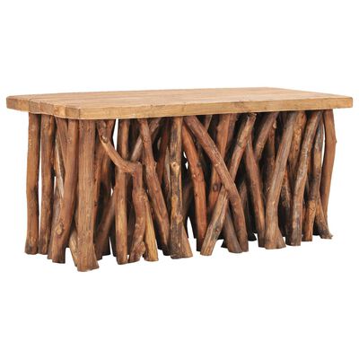 vidaXL Coffee Table 39.4"x15.7"x18.7" Solid Reclaimed Wood and Teak Wood